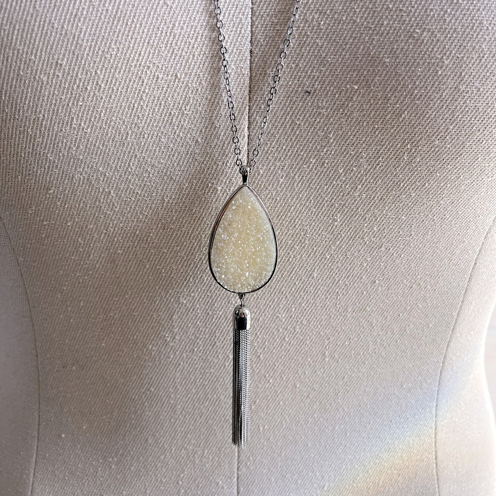 Lane Bryant druzy pendant with tassel